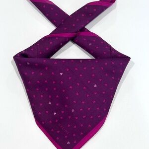 WOMEN Scarf CELINE Cute Heart Pattern Pink Purple BANDANA COTTON POCKET 20”